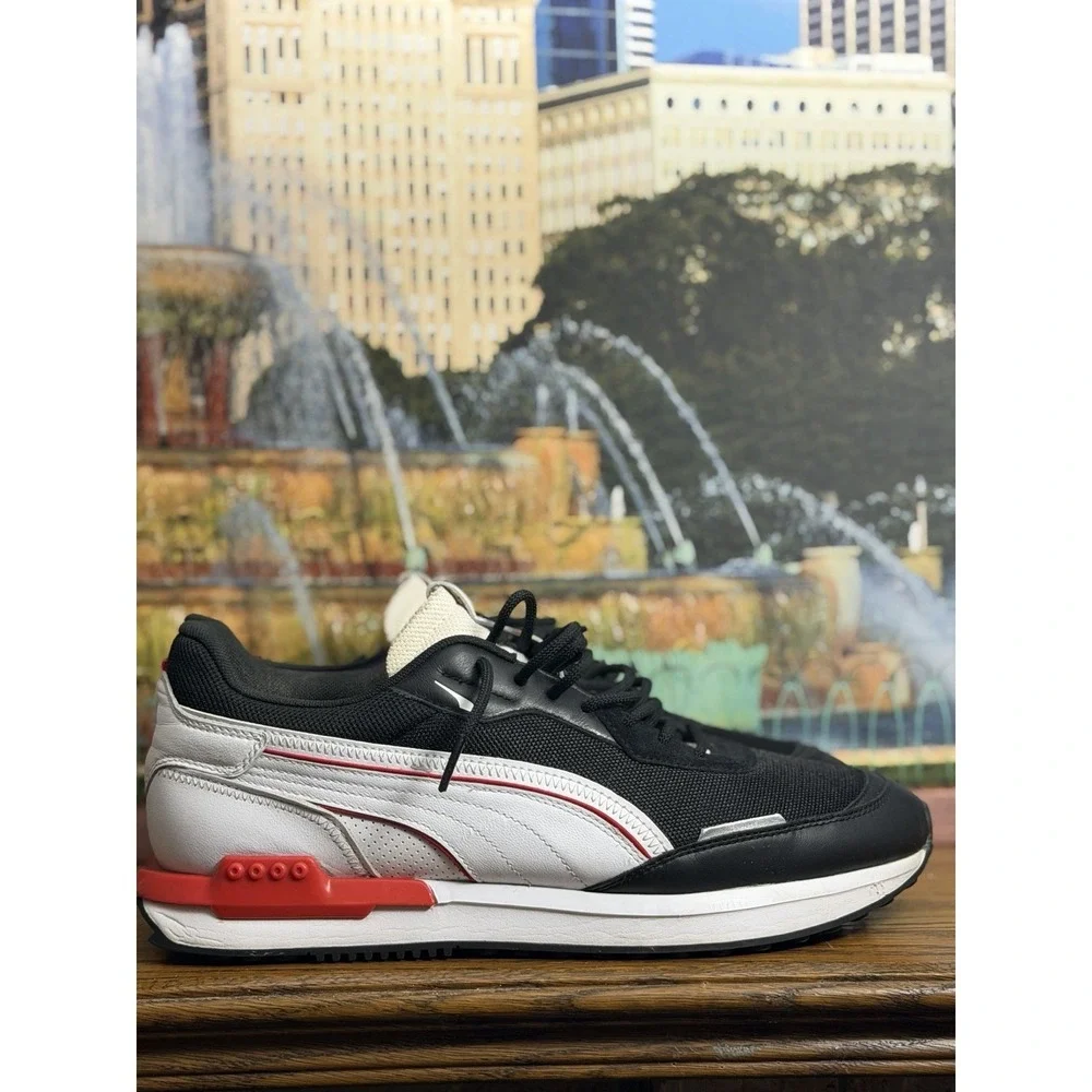 Puma City Rider BLK/RED/WHITE Style #382554-01 Men's Size 11 Shoes